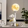 Enfeites de Mesa Gato da Sorte Luminária de Lua Sala de Estar Gabinete de TV Gabinete de Vinho Mesa de Centro Decoração de Entrada Presente de Inauguração