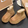 Botas de Neve Femininas Sapatos de Algodão Inverno Com Veludo Engrossado Quente 2026 Novo Estilo Mais Vendido Botas Curtas Retrô Sola Grossa Sapatos de Pão