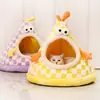 Cama para Gato Semifechada, Espessada, Quente, Removível e Lavável, Adequada para Todas as Estações, Cama para Pet, Peça Única Atacado para Gatos