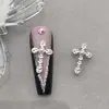 Joyería para Uñas de Celebridad de Internet Estilo Punk Retro Oscuro Aleación Perla Cruz Super Brillantes Accesorios para Uñas Venta al por Mayor