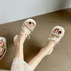 Sandalias Planas con Lazo Sandalias de Tacón Grueso Redondas Sandalias Plateadas para Mujer 2026 Verano Estilo Francés Simple Frescas
