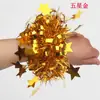 Flores de muñeca para actuación del Día del Niño, accesorios de lentejuelas para eventos deportivos, accesorios de animadora para jardín de infantes, decoraciones de flores de mano adecuadas para adultos