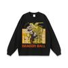 Camiseta de manga curta antiga com estampa de animação retrô japonesa Hip hop Street Loose Meia-manga