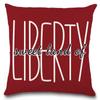 Funda de almohada de lino con estampado de estrella roja y azul americana, para el Día de la Independencia, para exteriores, decorativa