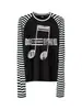 Camiseta ajustada de manga larga raglán estilo retro americano Y2K para hombre y mujer, Top estilo Shibuya 2026 Nuevo Milenio