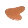Massageador Facial de Rolo Beleza Facial Cristal Rosa Real Jade Empurrar Rosto Rolo de Dupla Cabeça Raspador em Formato de Coração Bastão de Massagem Facial