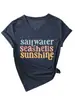 Conchas Marinas de Agua Salada Amazon Wish Estación Independiente Moda Versátil Camiseta de Manga Corta con Cuello en V para Mujer