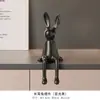 Conejo Sanación Emoción Pequeña Figura Sentada Decoración Suave Sala de Estar de Gama Alta Mueble de TV Gabinete de Vino Oficina Decoraciones de Escritorio