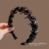 Diadema de Nuevo Estilo 2026 para Mujer Envuelto en Pedrería Color Café, Diseño Primavera y Verano, Accesorio para el Cabello Estilo Coreano Dongdaemun, Versión Coreana Diadema