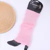 Cubrezapato de Calcetín con Adorno de Oreja de Color Caramelo para Fiestas de Otoño e Invierno, Cubiertas Protectoras de Lana Tejida para Mujer, Calcetines Apilables, Cubrezapato de Calcetín de Punto Liso de Color Fluorescente