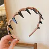 Diadema de diente de onda plisada aumenta la parte superior de la cabeza hace que la cara se vea más pequeña simple cómoda no aprieta la cabeza viaje diario cabello nuevo estilo