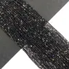 Pedra natural cortada contas de ágata preta 2mm3mm4mm redondas esféricas furo reto com furo para miçangas acessórios de colar DIY