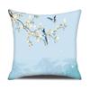 Funda de almohada estampada de diseño transfronterizo Decoración para el hogar y el dormitorio Funda para cojín de sofá Sala de estar Nuevo estilo chino Funda de almohada estampada de lino