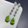 Aretes colgantes nuevos y naturales de jaspe de jade Hetian 6x9mm para mujer, regalos al por mayor para novias