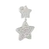 Pendientes con textura de doble capa y diseño de estrella con nicho de personalidad, colgantes de acero de titanio chapados en oro, venta al por mayor
