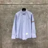 22 anos primavera e verão TB Oxford manga longa carcela fita dupla braçadeira camisa branca camisa de manga curta