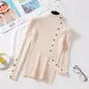 Nuevo Suéter Delgado de Cuello Alto Medio 2024, Camiseta Básica para Otoño e Invierno, Nuevo Estilo Coreano Versátil Tejido Ajustado