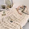Nueva Manta de Terciopelo de Leche Rayas de Madre Jacquard Casual para Oficina Manta para Siesta Manta para el Hogar Otoño e Invierno