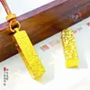 Tienda de Oro Mismo Estilo Arena Dorada Hielo Triturado Brillante Barra de Oro Pequeña que Atrae Riqueza Colgante Barra de Oro Pequeña que Atrae Riqueza Collar