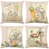 Venta Caliente de Pascua Funda de Almohada de Conejo Nórdico Oficina Sofá Funda de Cojín de Lino Transfronterizo Decoración del Hogar Modelo Nuevo