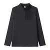 Moletom casual simples de outono e inverno para homens, com meio zíper, sem costura, gola alta, mangas compridas, macio como nuvem e altamente elástico, top esportivo