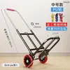 Carrinho de mão em aço inoxidável galvanizado, dobrável, para uso doméstico, compras, transporte de mantimentos, bagagens e mercadorias; carrinho de puxar portátil com alça