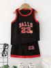 Traje de baloncesto deportivo de verano para niños Nuevo Traje de manga corta de secado rápido para niños Shorts para niñas Traje falso de dos piezas para niños pequeños y medianos