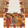 Corredor de Mesa de Temporada de Cosecha de Otoño de Venta Caliente Transfronteriza, Corredor de Mesa de Calabaza y Hoja de Arce, Tela para Mesa de Café, Sala de Estar, Restaurante, Decoración, Mantel