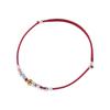 Pulsera de cuerda roja tejida a mano en plata de ley S925 con diseño de cuerda roja y plata rota, ajustable y extraíble para mujer.