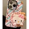 Gatito de Dibujos Animados Llorando Gato Silicona Adecuado para Soporte Magnético Magsafe con Fuerte Adsorción y Airbag Retráctil para Escritorio