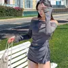 2026 Nuevo Bikini Sexy de Chica Caliente Conservador Adelgazante de Una Sola Manga Larga Estilo Boxer Dividido Traje de Baño para Aguas Termales
