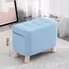 Taburete pequeño de tela para el hogar, taburete para cambiarse los zapatos, reposapiés para sofá de sala de estar, banco pequeño de madera para niños, asiento cuadrado de madera para sala de estar