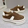 Zapatos Casuales de Tabla 2026 Otoño/Invierno Nuevos Versátiles Blancos con Cordones Suela Gruesa que Aumenta la Altura Antideslizantes Zapatos Deportivos de Tabla para Mujer