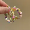 Pendientes de Borlas con Cuentas de Flores Coloridas Estilo Vacaciones de Verano, Dulce Estilo Bosque Nuevo Modelo 2026, Pendientes de Personalidad Frescos y Únicos