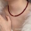 Collar Chenmo de Ágata Roja Vintage con Cuentas de la Fortuna Moda Otoño e Invierno Cadena para Clavícula Hecha a Mano Estilo Chino Nuevo para Mujer
