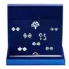 Set de Aretes de Plata 925, Elegantes Aretes de Corazón de Alta Gama, Regalo del Día Nacional para Niñas