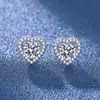 Pendientes de plata de ley S925 con circonitas de seis garras para mujer, accesorios brillantes y populares.