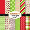 Venda quente transfronteiriça 12 folhas/bolsa material de conta de mão bolsa cor material de Natal papel scrapbook cartão fazendo fundo papel
