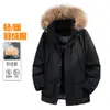 Invierno Nuevo Modelo Nuevo Estándar Nacional Chaqueta de Plumas Parka para Hombre Ropa de Trabajo Moda Cuello de Piel Pluma de Pato Blanca Abrigo Cálido para Pareja