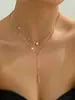 Collar de Borlas en Forma de Y con Pedrería de Venta Caliente Europea y Americana, Cadena para Clavícula Sexy de Lujo Ligero de Nicho, Multicapa Exquisita de Lujo Ligero para Niñas