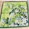 Lenço de seda pequeno quadrado estilo chinês para mulheres, lenço de cabeça para primavera, outono e verão, para combinar com blusas, protetor de pescoço, estilo fino, adequado para mães