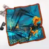 70 * 70c Bufanda Pequeña de Satén Brocado Li de Verano para Mujer Bufanda Cuadrada Grande Joker Bufanda de Seda para Cuello Bufanda Delgada