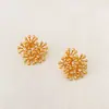Brincos de Fogos de Artifício Vintage de Nova Moda Francesa Incrustados com Diamantes Cobre Banhado Ouro Real Agulha de Prata 925 Brincos Elegantes de Verão Versáteis