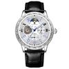 Reloj Duke Rosa Relieve Retro para Hombre Luminoso Moda Clásico Mecánico Totalmente Automático Venta Caliente Transfronteriza