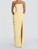 Novidades da Amazon 2027: vestido de noite feminino de um ombro só, sem alças, cor sólida, fenda, moderno, sexy, costas nuas