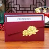 Sobre para Certificado A5 Dorado en Relieve Hecho a Medida Certificado de Honor Carta de Nombramiento Diploma de Graduación Cubierta para Carta de Nombramiento para Ceremonia de Premiación Wy