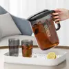 Chaleira de água fria simples doméstica de plástico com grande capacidade Chaleira de água fria resistente a altas temperaturas Copo de água transparente adequado para geladeira Pote de suco