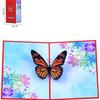 Cartão de Cumprimentos Estéreo Flor Borboleta Criativa Dobrável 3D Pop-up Flor Criativa Presente Mensagem de Bênção Cartão Pequeno