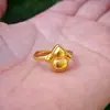 Anel da Sorte Banhado a Ouro de Alta Qualidade Estilo Tiktok Junta de Bambu Flor Gêmea Moeda Coração para Mulheres com Pixiu