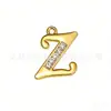 Nuevo Llavero de Metal con Incrustaciones de Diamantes de 26 Letras, Colgante para Bolso, Colgante Sencillo para Collar, Accesorios DIY, Venta al por Mayor